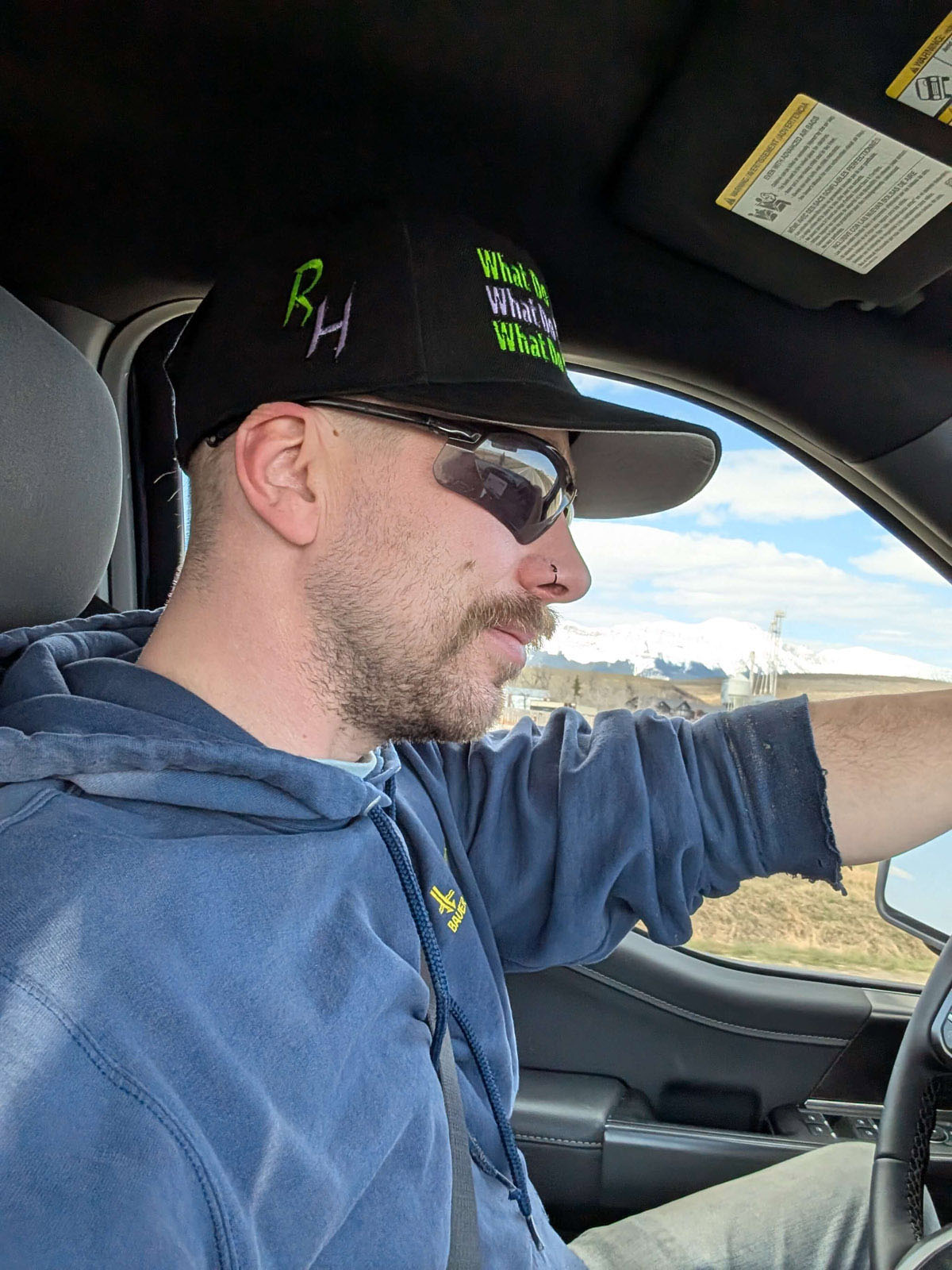 Ronnie Hartley during Ronnie's Hauling field operations.